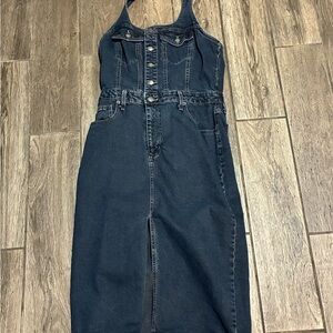 Universal Dark Blue Denim Midi Dress